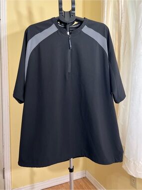 DeMarini Men’s 2XL 1/4 Zip Short Sleeve Batting Cage Jacket Black and Gray